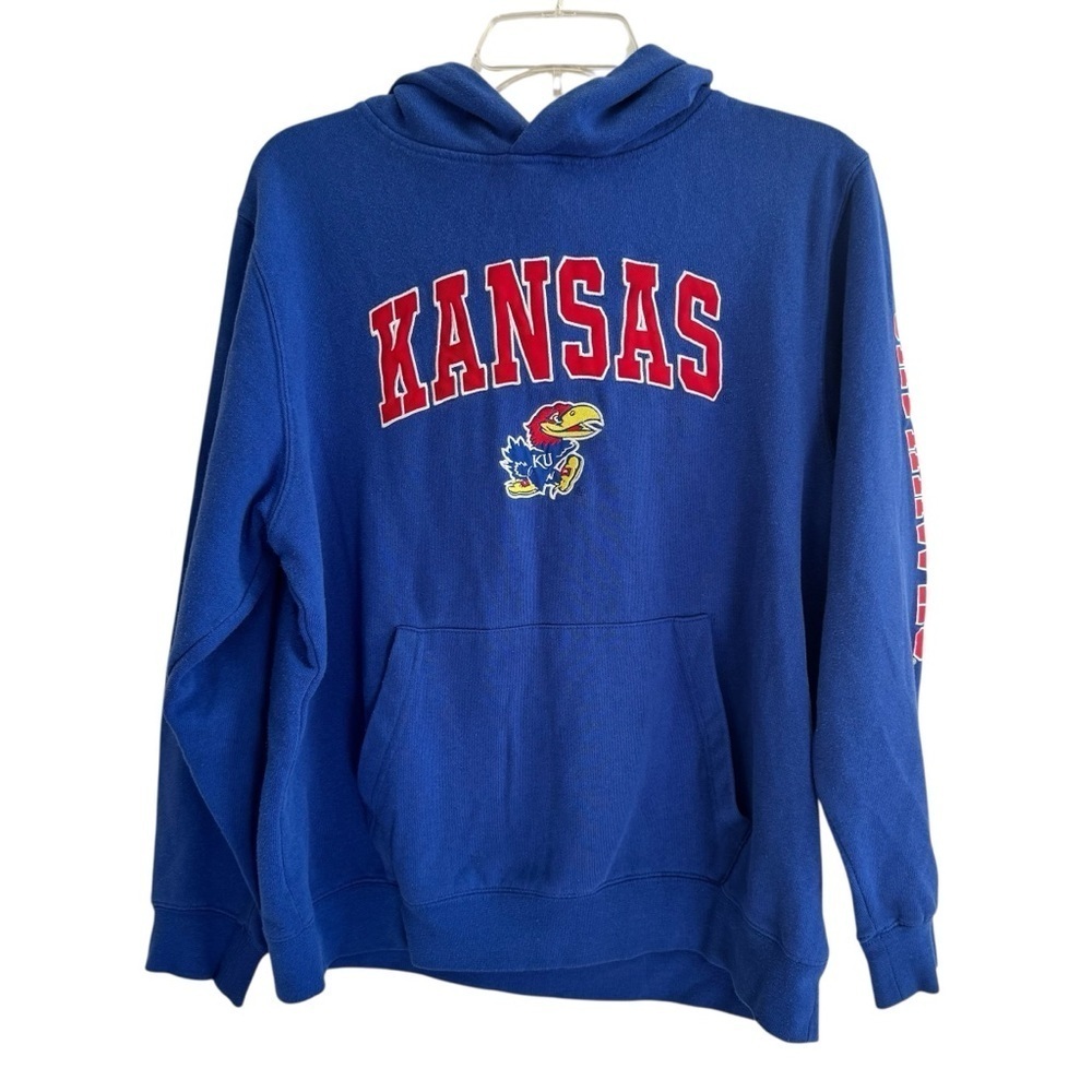Colosseum Kansas Jayhawks Blue Hoodie Sweatshirt Sport Youth XL 20